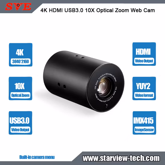 Yuy2/1080P 60fps 10X Auto Focus USB3.0 with HDMI Webcam Live Streaming Camera