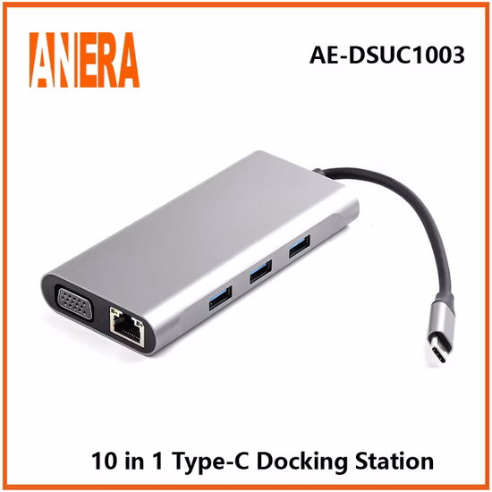 Factory Price 2023 10in1 Pd Abrasion Resistance Type C 3.1 to 4K HD Adapter Hub for MacBook PRO Type C Docking Station